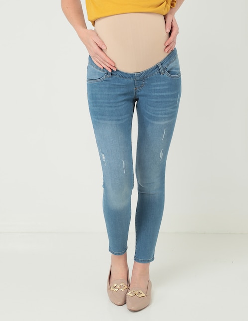 Jeans maternidad skinny corte cadera 1