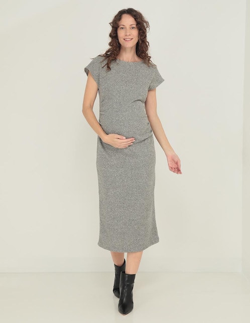 Vestido maternidad midi casual Expecting Essentials para mujer