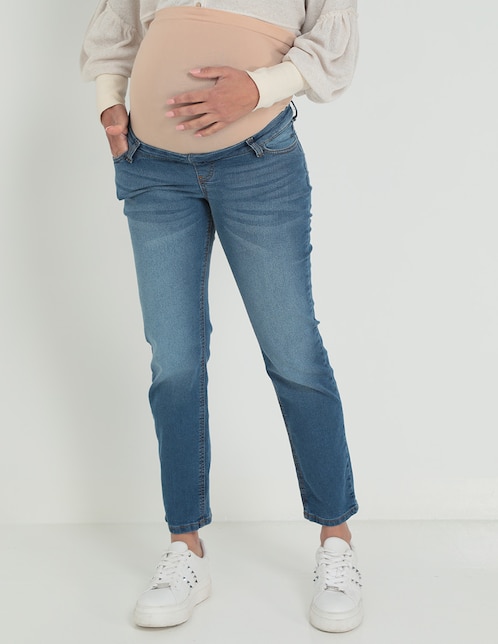 Jeans maternidad slim One to Nine corte cintura alta para mujer