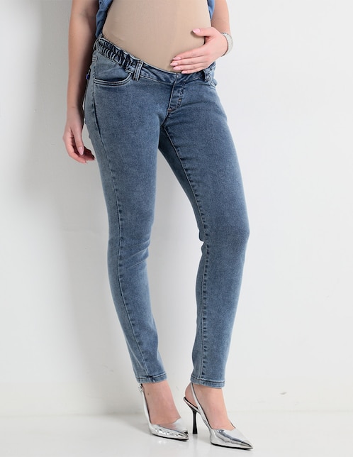 Jeans maternidad skinny corte cintura 1