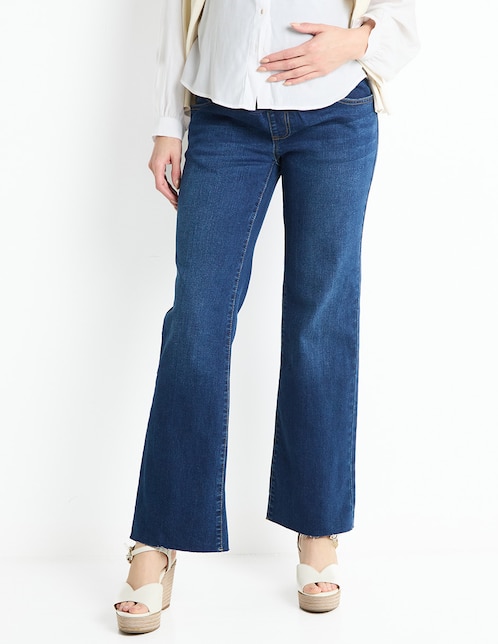 Jeans maternidad campana corte cintura alta 1