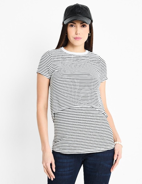 Playera maternidad manga corta cuello redondo 1