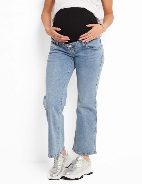 Jeans de maternidad straight corte cintura 1