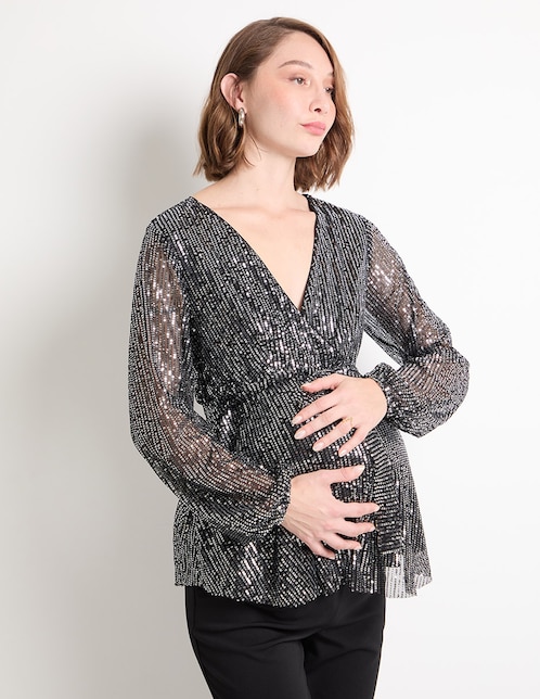 Blusa maternidad manga larga 1