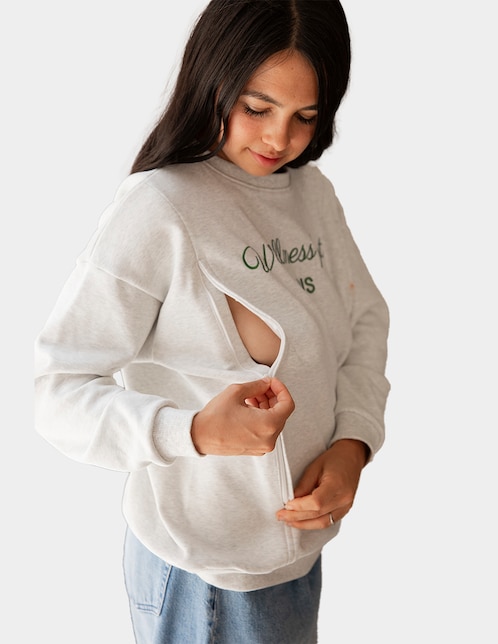 Sudadera maternidad con abertura Milk It