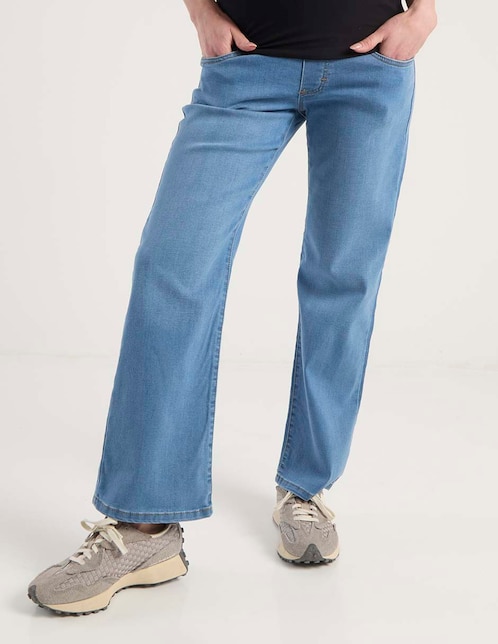 Jeans maternidad straight corte cintura alta 1
