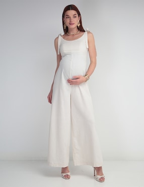 Jumpsuit Maternidad Expecting Essentials De Lino Casual