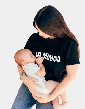 Playera Maternidad Manga Corta Milk It Cuello Redondo