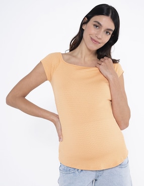 Playera maternidad manga corta Oh Ma! cuello redondo