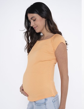 Playera maternidad manga corta Oh Ma! cuello redondo