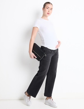Jeans maternidad One to Nine straight corte cintura alta