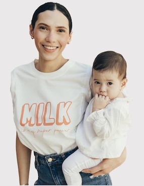 Playera Maternidad Manga Corta Milk It Cuello Redondo