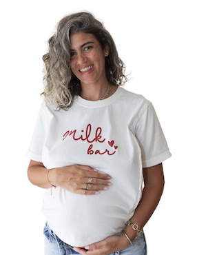 Playera Maternidad Manga Corta Milk It Cuello Redondo