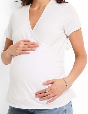 Playera maternidad manga corta One To Nine cuello v