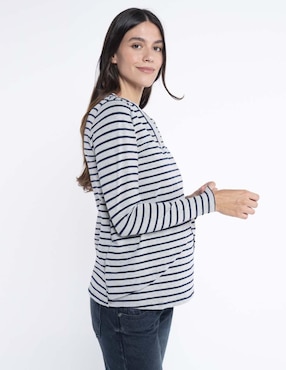Playera maternidad manga larga Oh Ma! cuello v