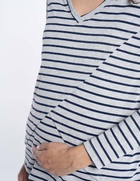 Playera maternidad manga larga Oh Ma! cuello v