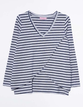 Playera maternidad manga larga Oh Ma! cuello v