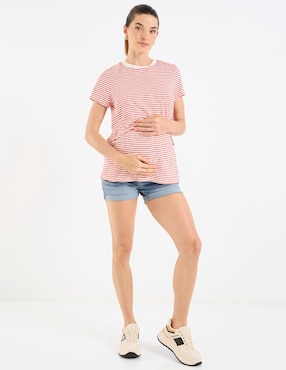 Playera maternidad manga corta One to Nine cuello redondo