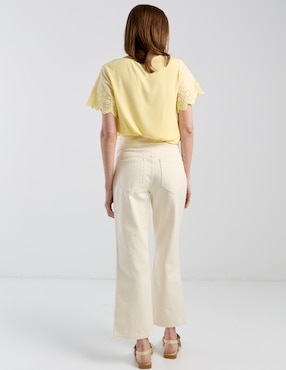 Jeans maternidad capri campana One To Nine corte cintura alta