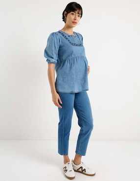 Jeans maternidad slim One To Nine corte cintura alta