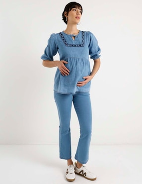 Jeans maternidad campana One To Nine corte cintura
