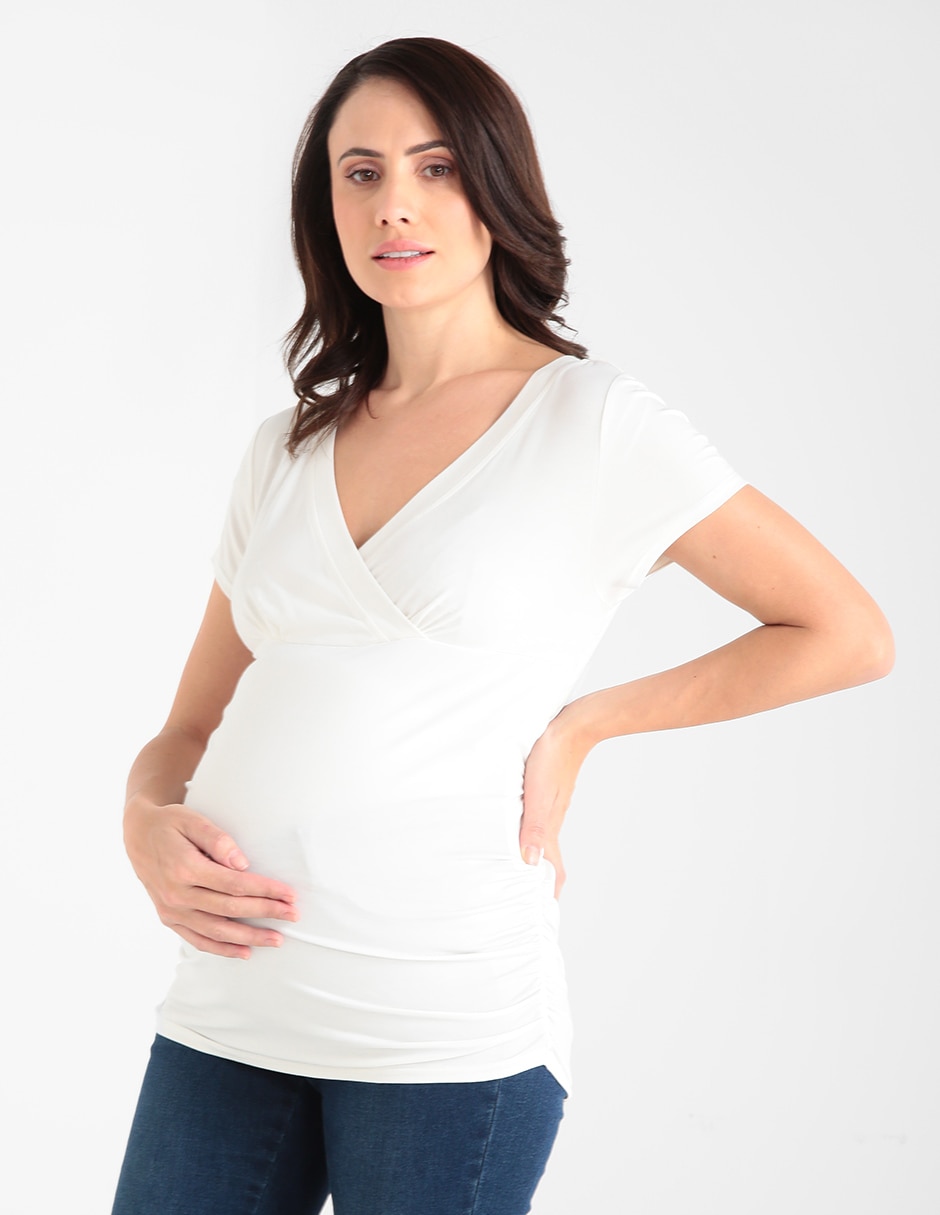 Playera de maternidad One To Nine cuello V para mujer en Liverpool