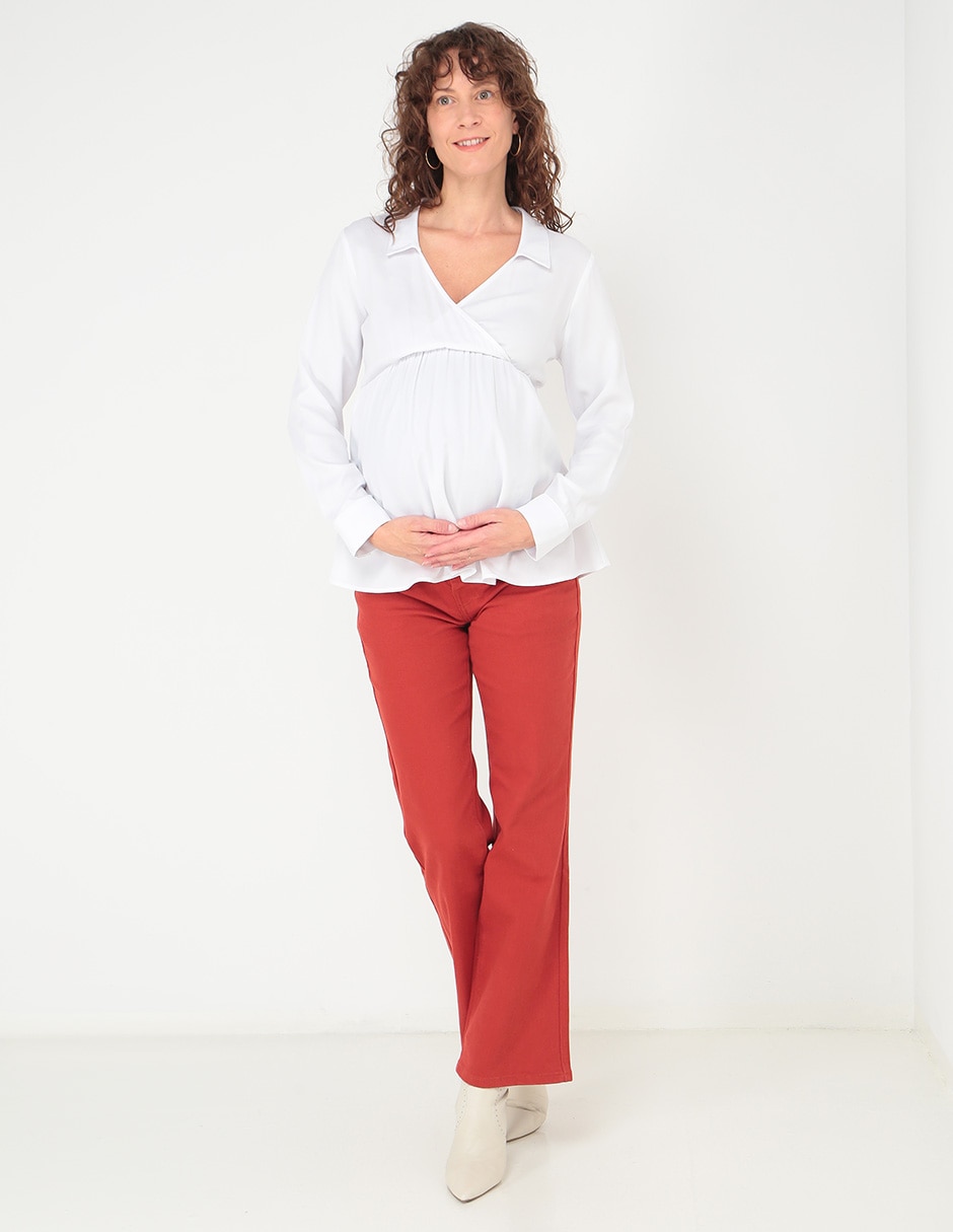Jeans maternidad campana corte cadera 3