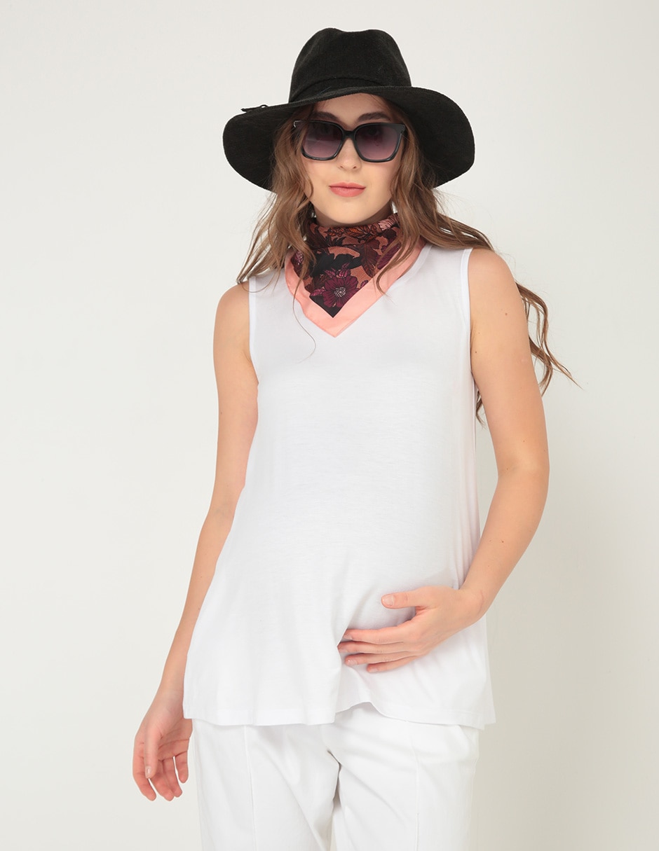 Blusa maternidad sin manga 1