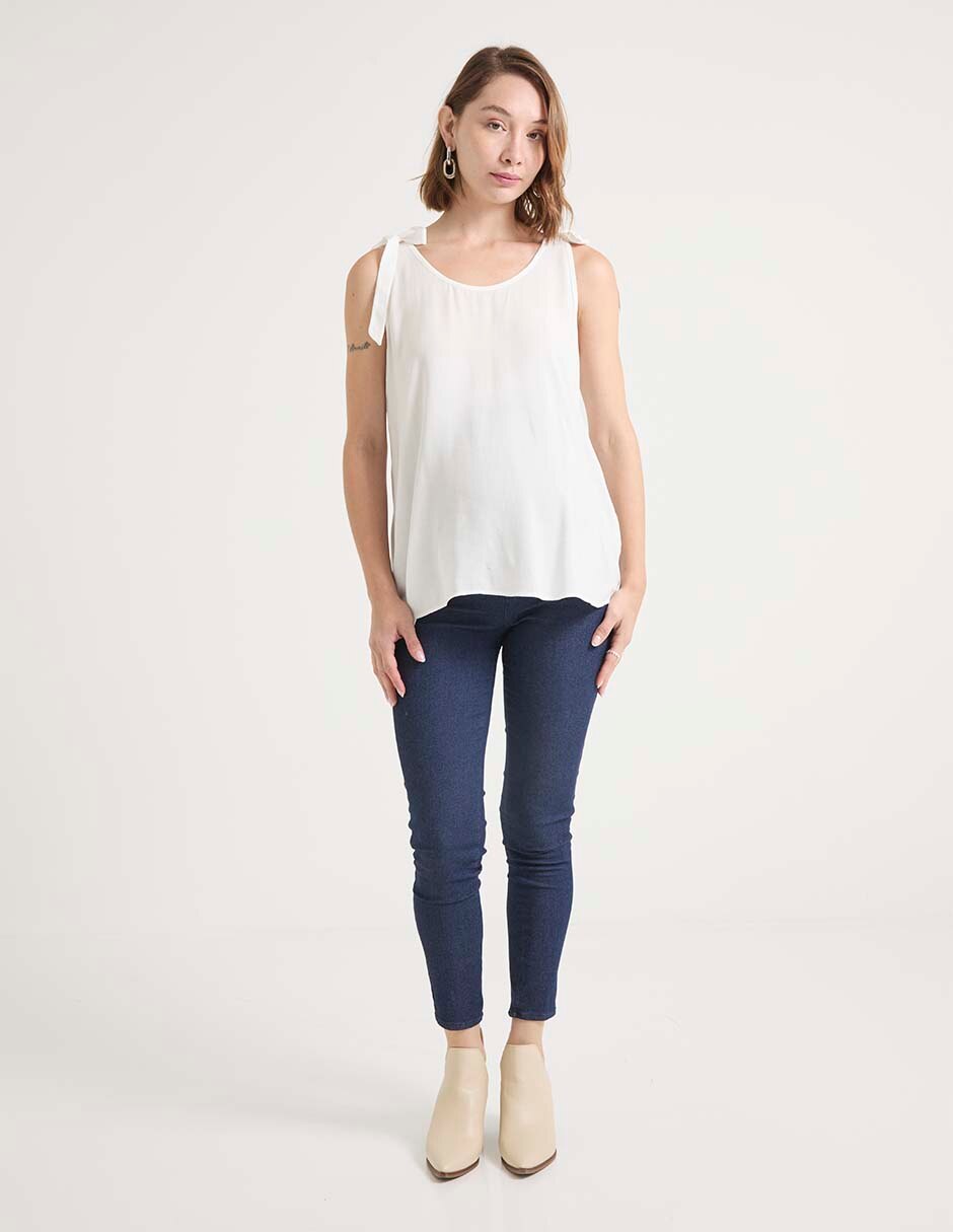 Jeans maternidad easy pants skinny corte cintura alta 6