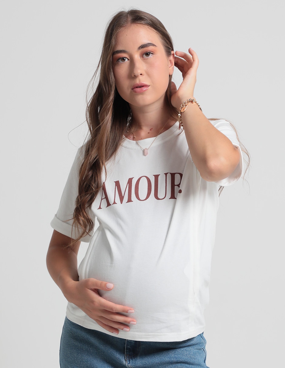 Playera maternidad manga corta Milk It cuello redondo para mujer | Liverpool