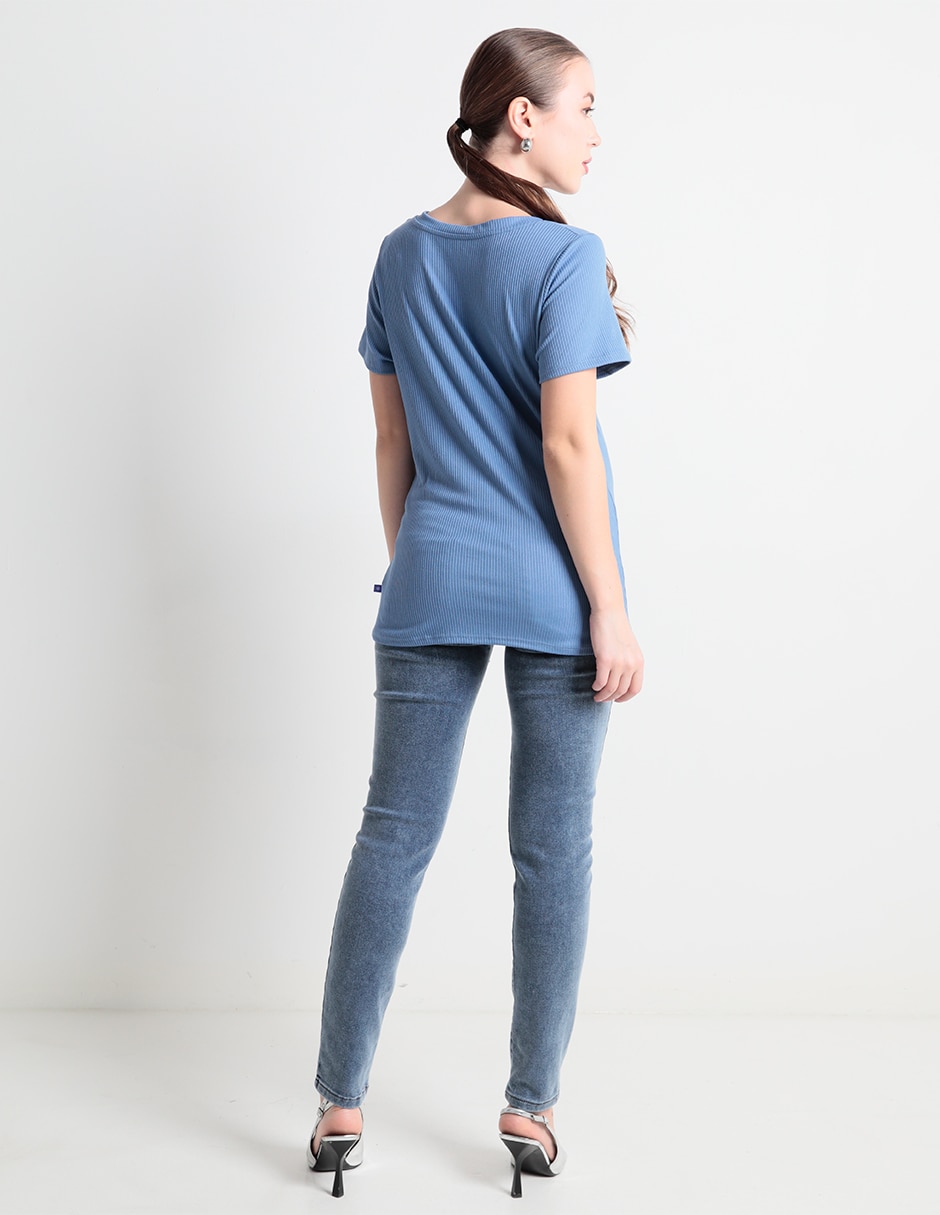 Jeans maternidad skinny corte cintura 2
