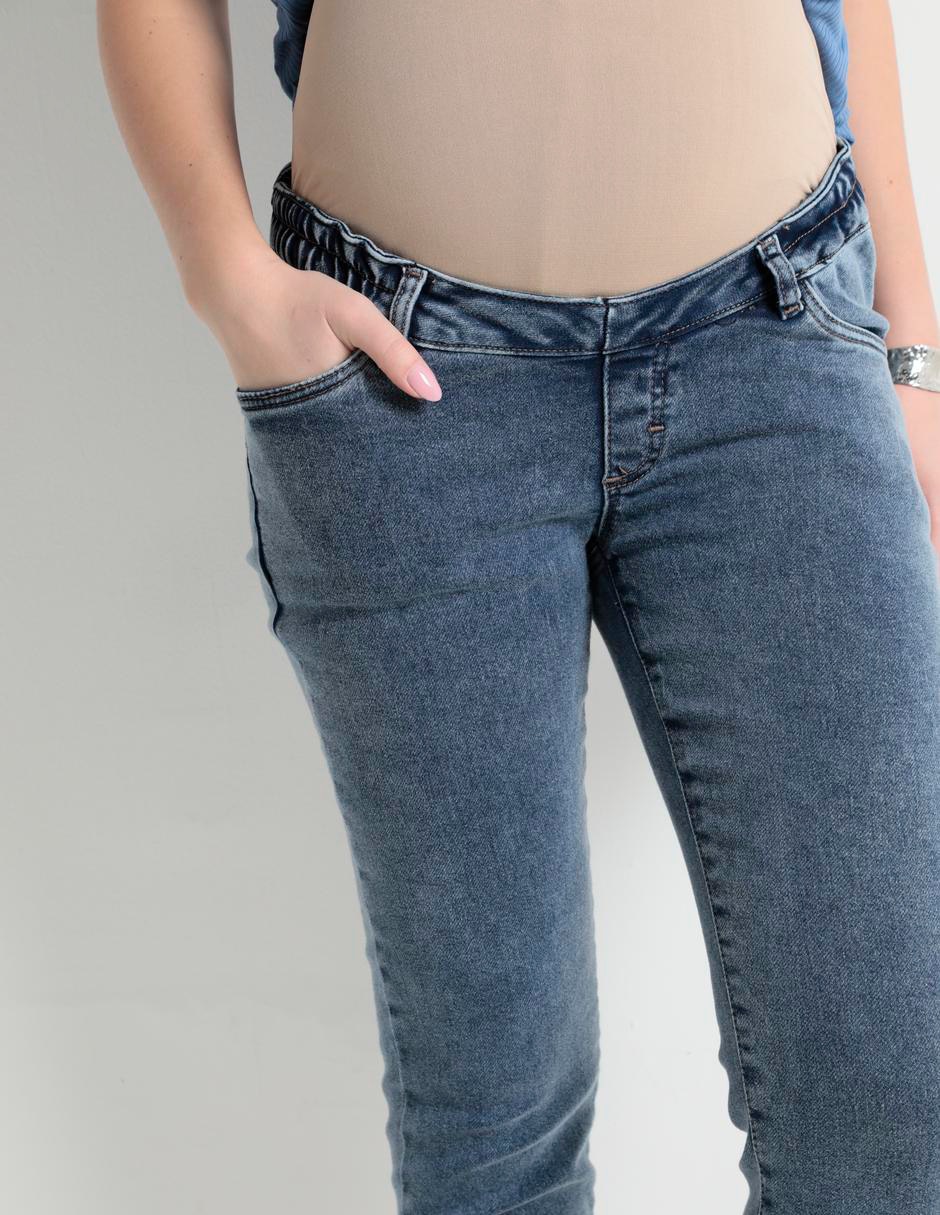 Jeans maternidad skinny corte cintura 4