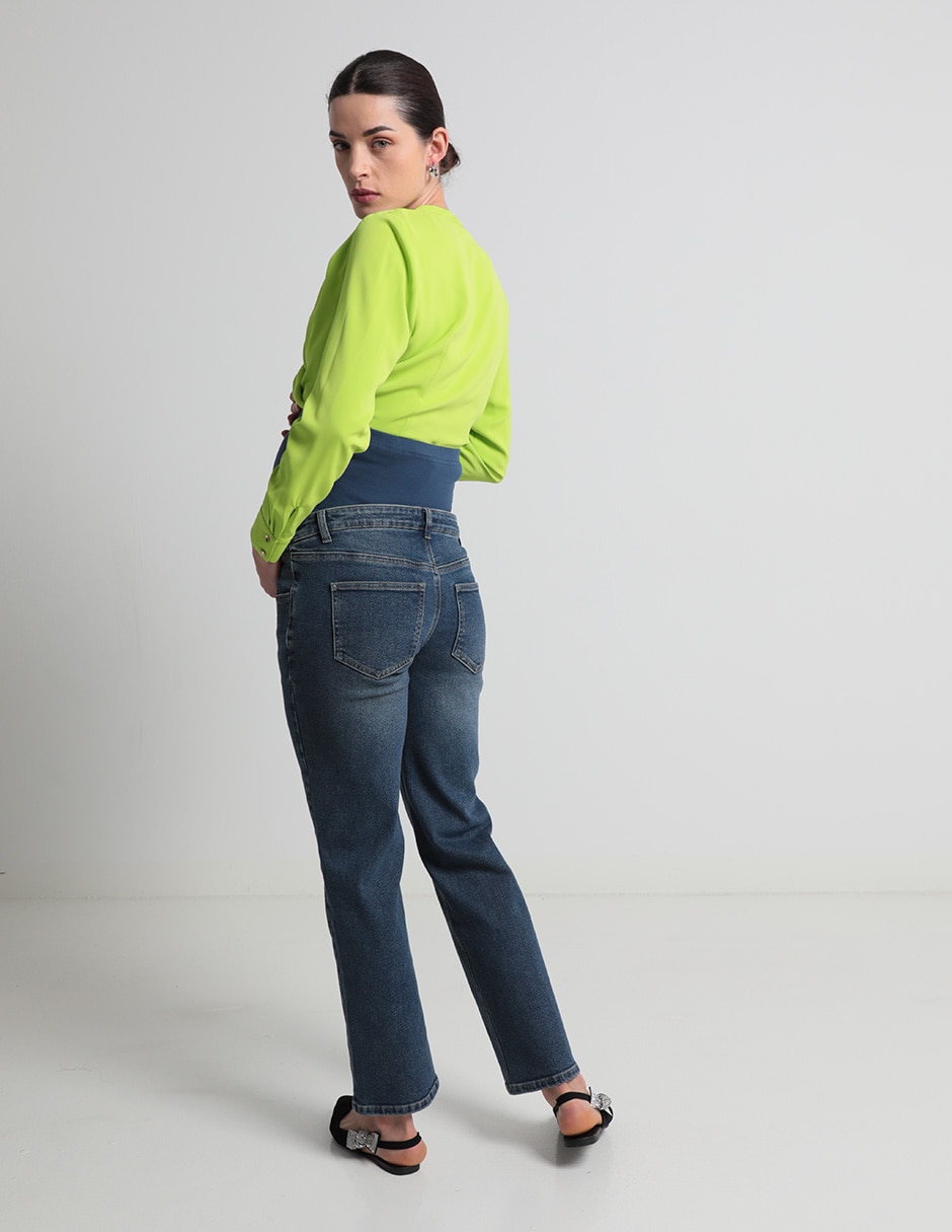 Jeans maternidad straight corte cadera 2
