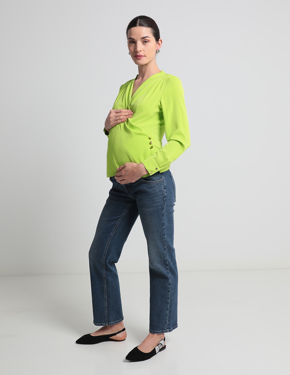 Jeans maternidad straight corte cadera 3