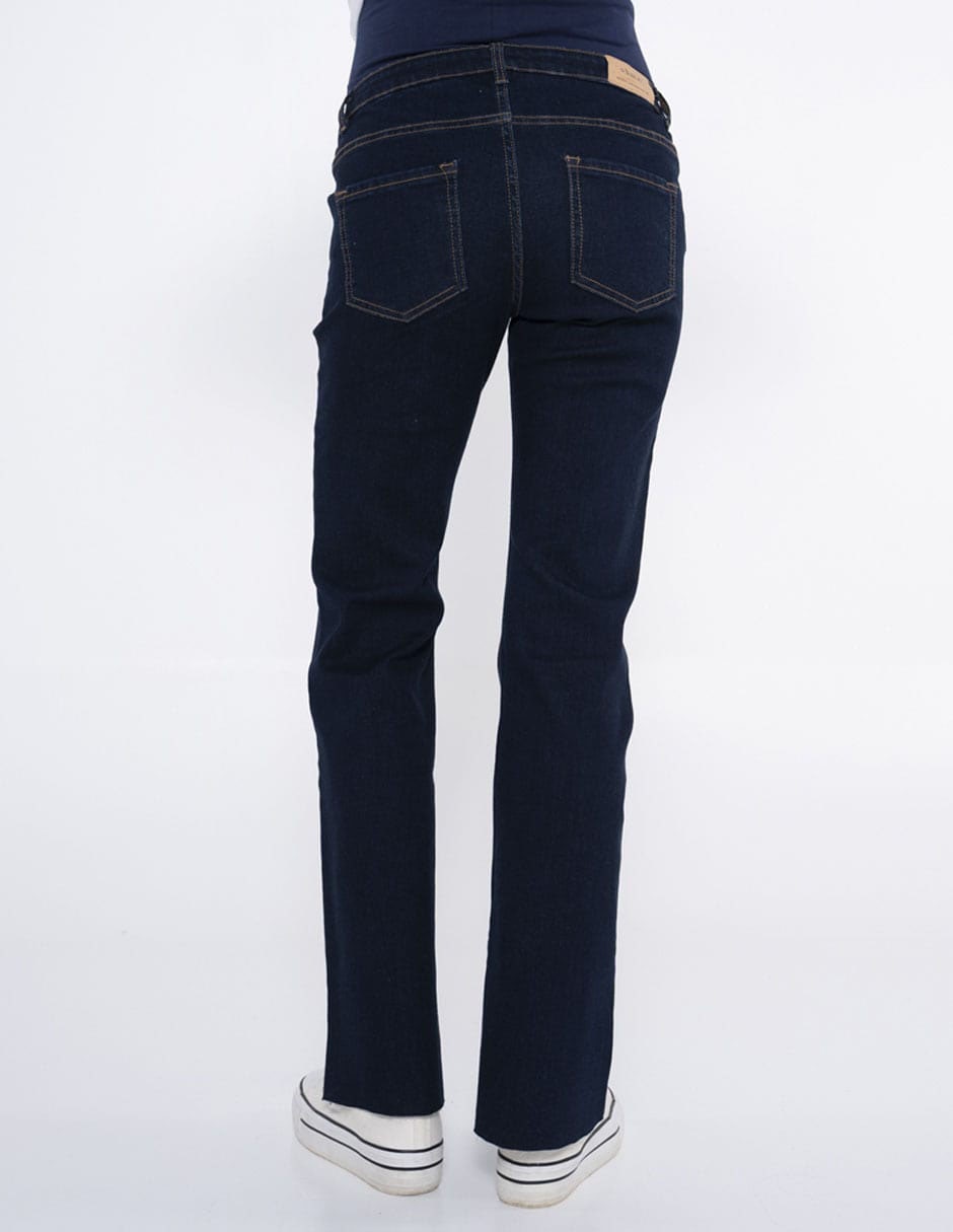Jeans maternidad acampanado corte cintura alta 4
