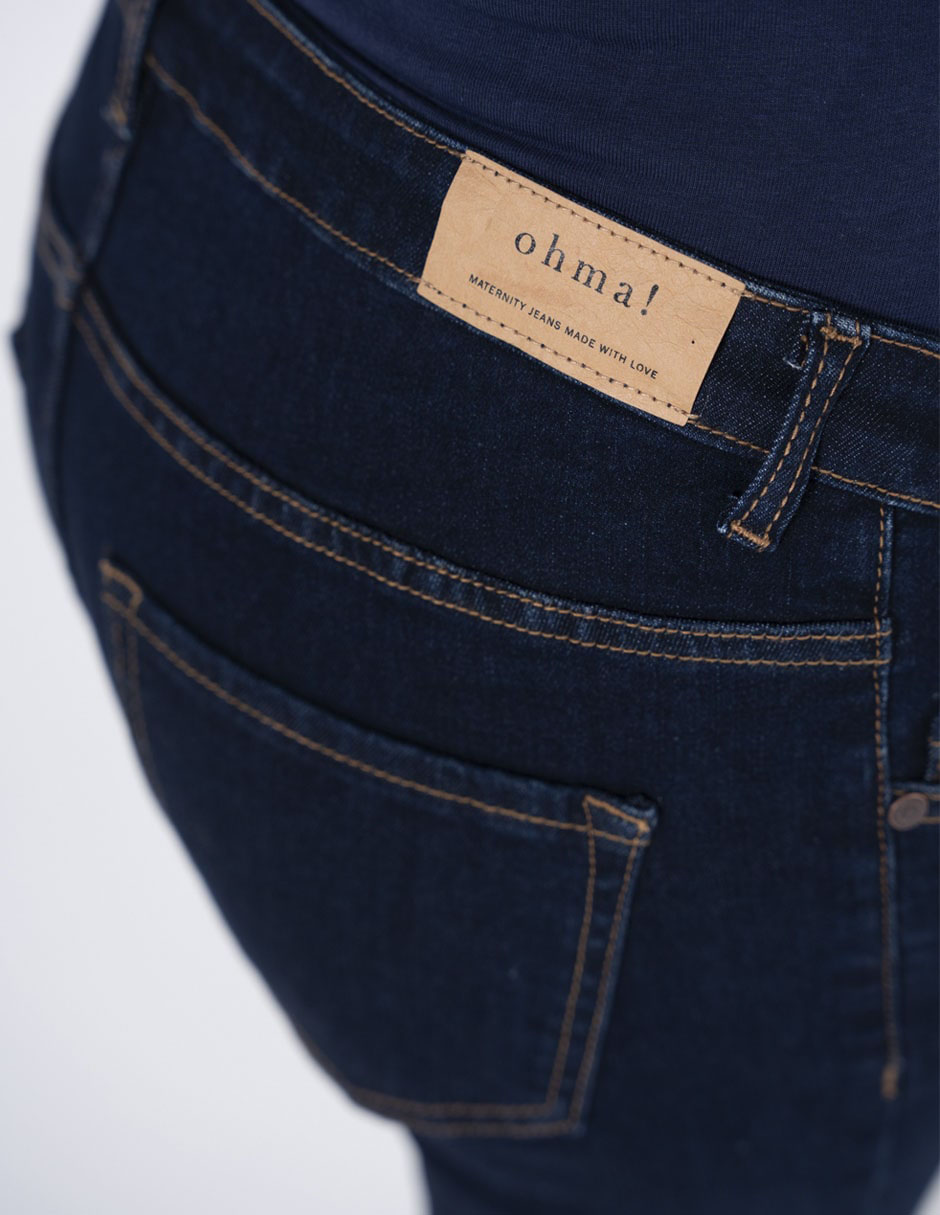 Jeans maternidad acampanado corte cintura alta 5