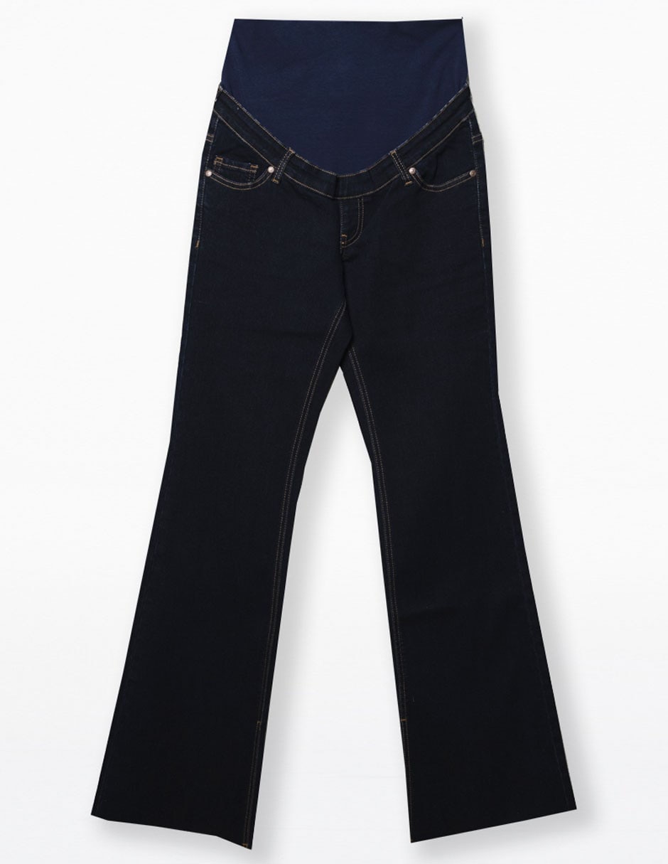 Jeans maternidad acampanado corte cintura alta 6
