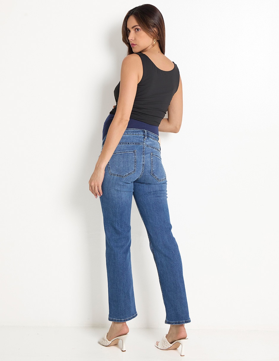 Jeans de maternidad straight corte cintura alta 2