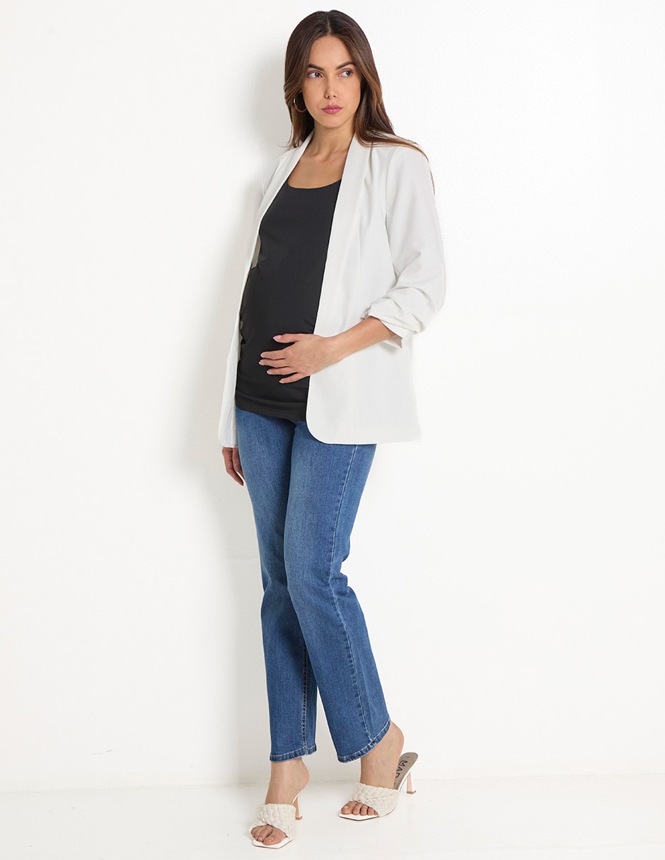 Jeans de maternidad straight corte cintura alta 3