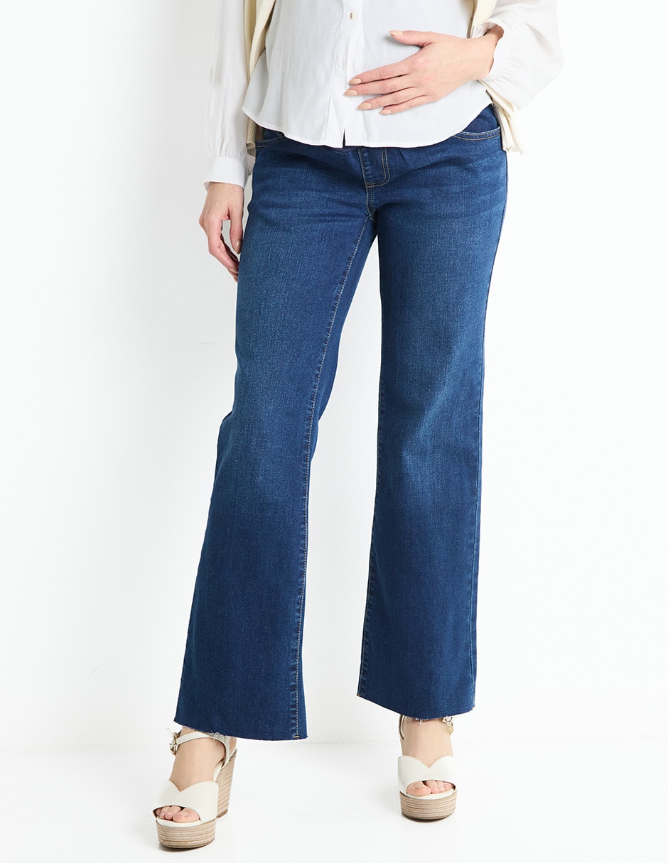Jeans maternidad campana corte cintura alta Jeans maternidad campana corte cintura alta