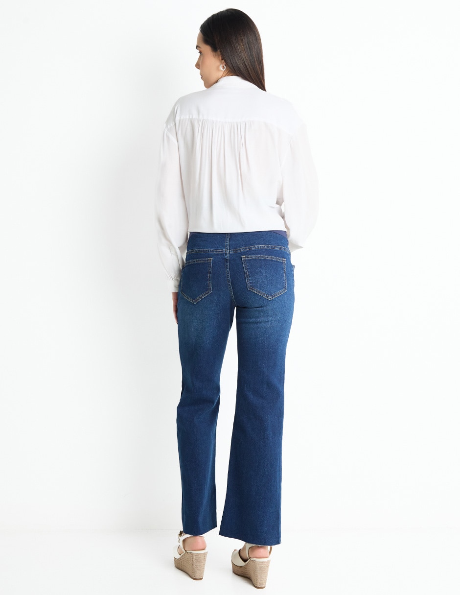 Jeans maternidad campana corte cintura alta 3