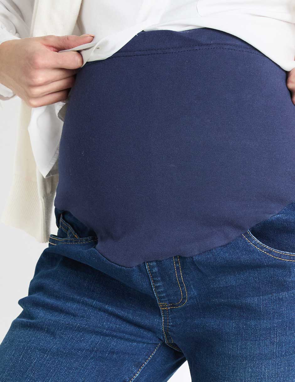 Jeans maternidad campana corte cintura alta 5