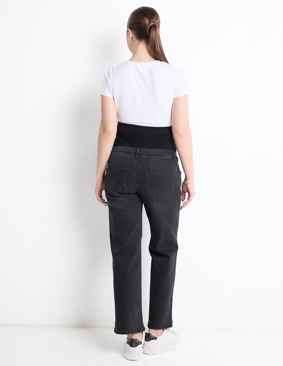 Jeans maternidad straight corte cintura alta 2