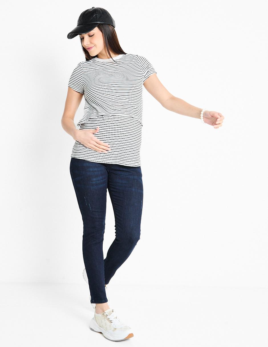 Playera maternidad manga corta cuello redondo 3
