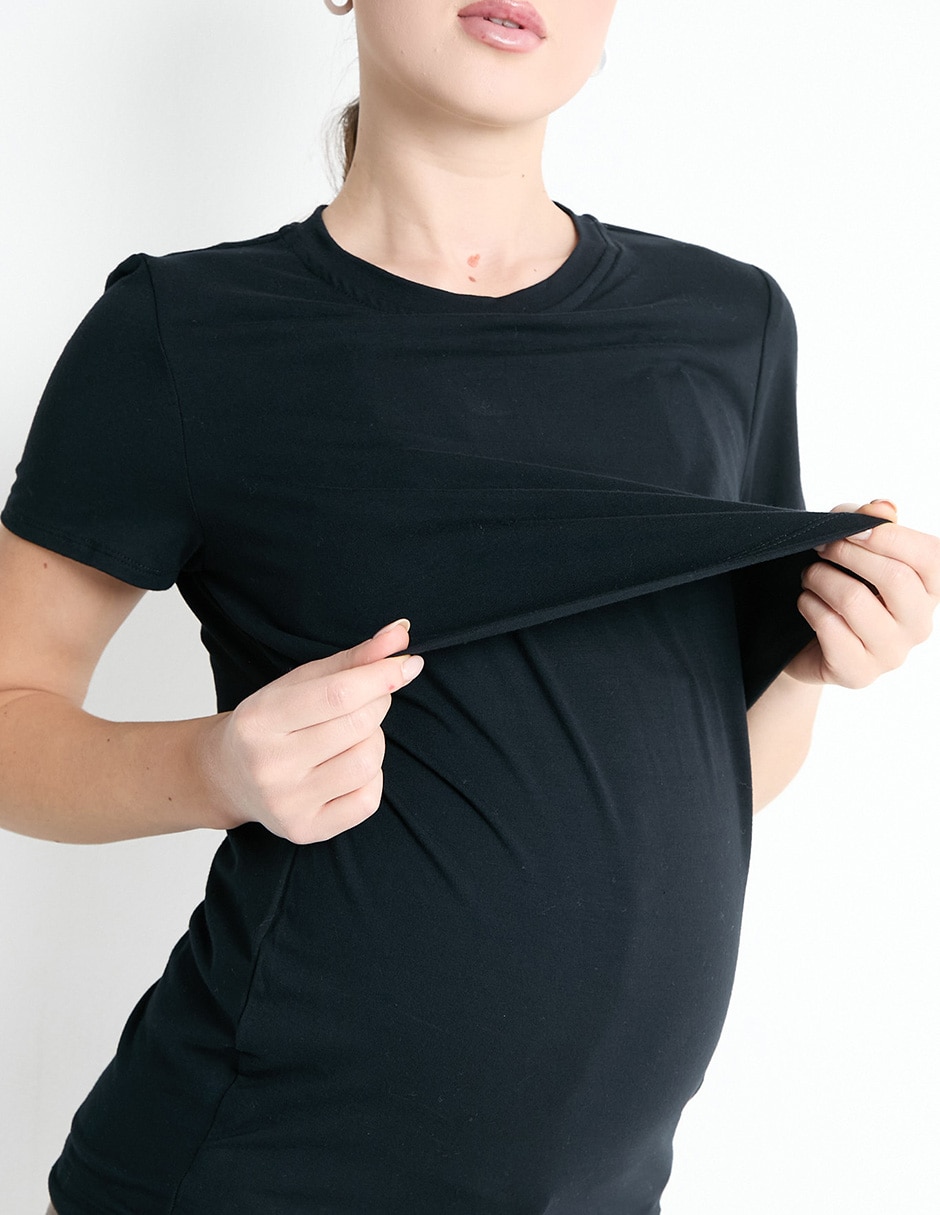 Playera de lactancia manga corta cuello redondo 4