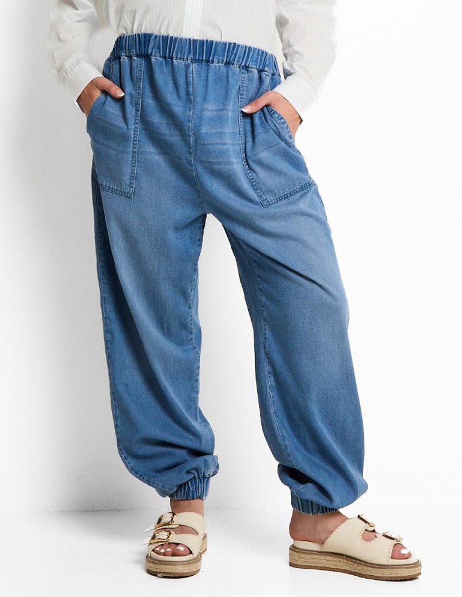 Jeans maternidad relaxed straight corte cintura alta