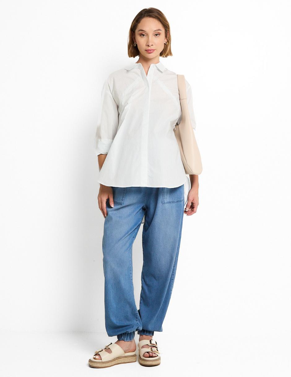 Jeans maternidad relaxed straight corte cintura alta 3