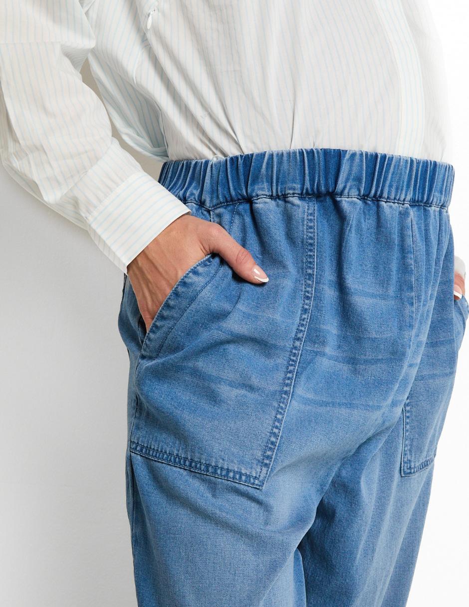 Jeans maternidad relaxed straight corte cintura alta 4