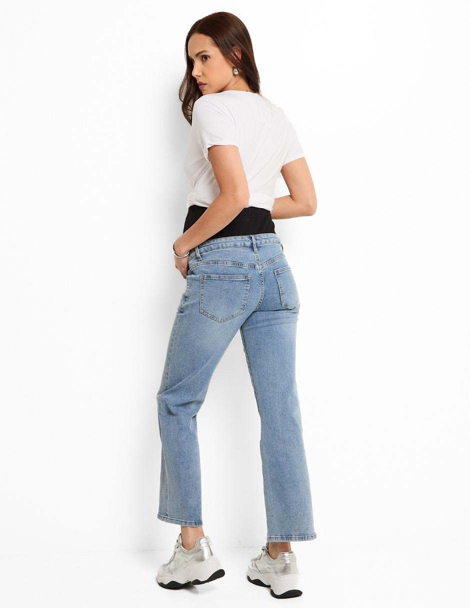 Jeans de maternidad straight corte cintura 2