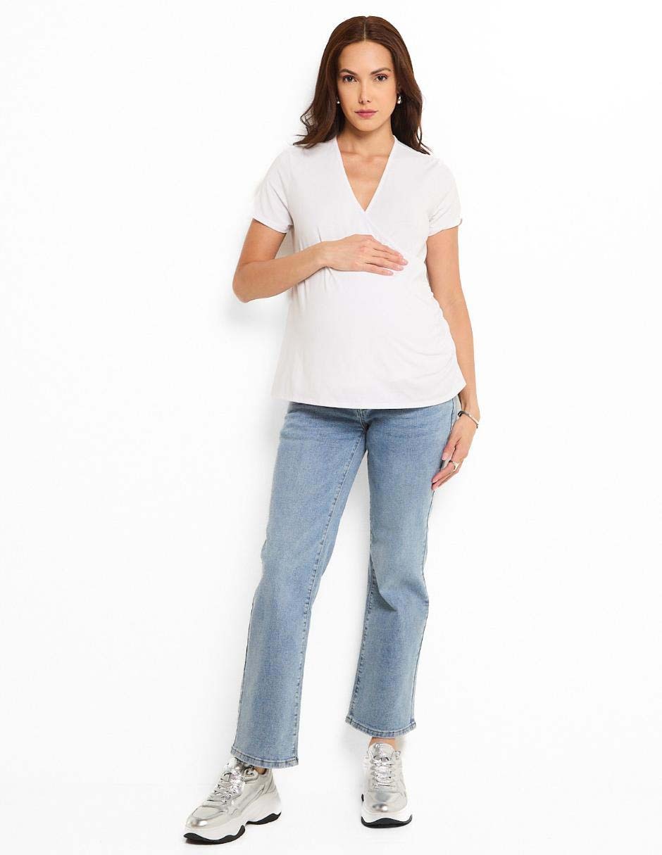 Jeans de maternidad straight corte cintura 3